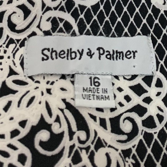 SHELBY & PALMER WOMEN'S BLACK WHITE FLORAL PAISLEY SCROLL ZIP UP DRESS - Picture 5 of 8